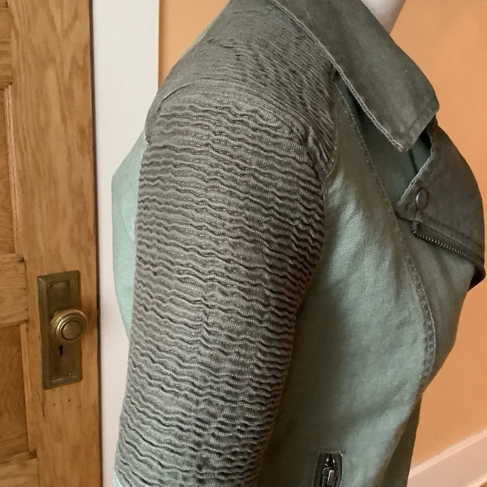 WILFRED FREE Olive Green Moto Jacket Size S - Picture 5 of 16